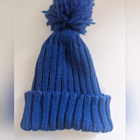 Winter Essentials Knitted Blue Ribbed Beanie  Touque Hat - Picture 7 of 8